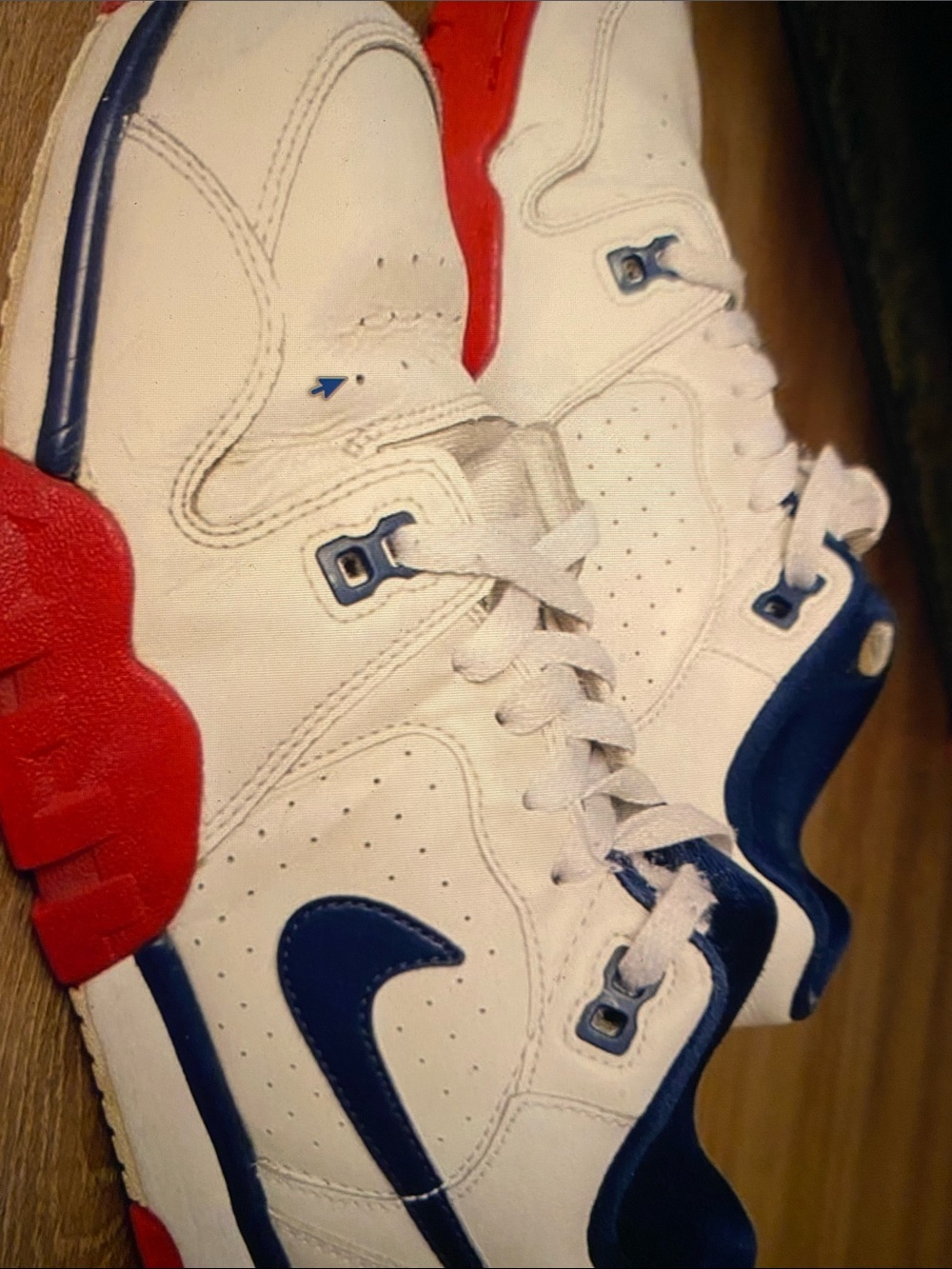 Nike Kids White, Blue & Red Retro Basketball Sneakers